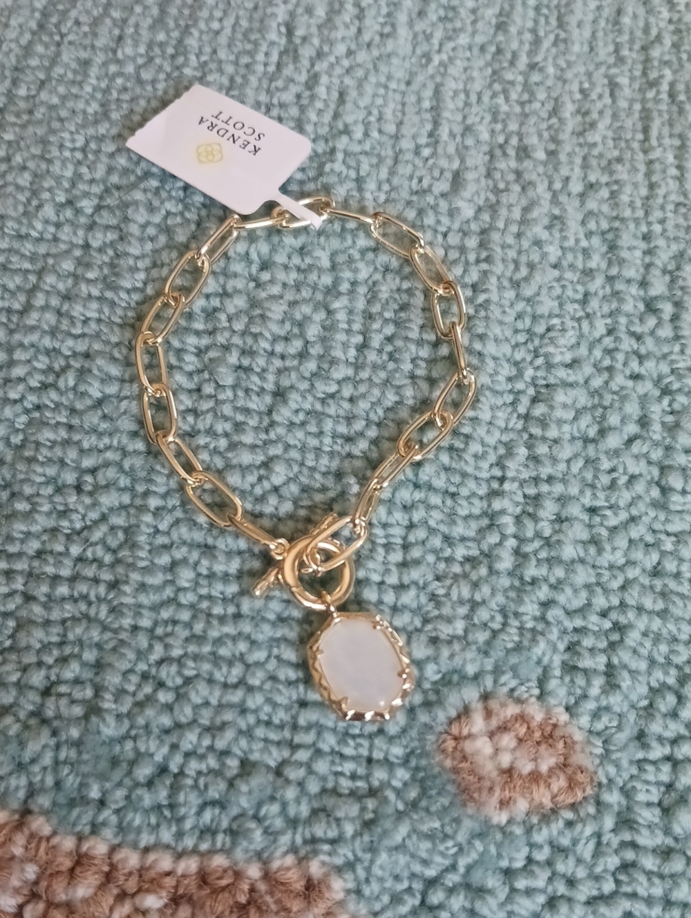 Kendra Scott Daphne Gold Link Bracelet with Mother Of Pearl Pendant